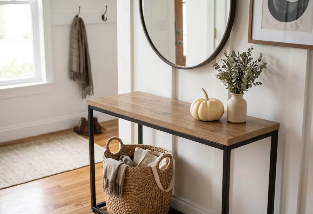 Small Entryway Basket and Pumpkin Storage