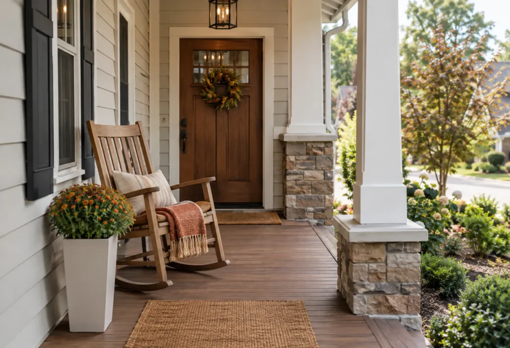 Small Porch With One Rocking Chair