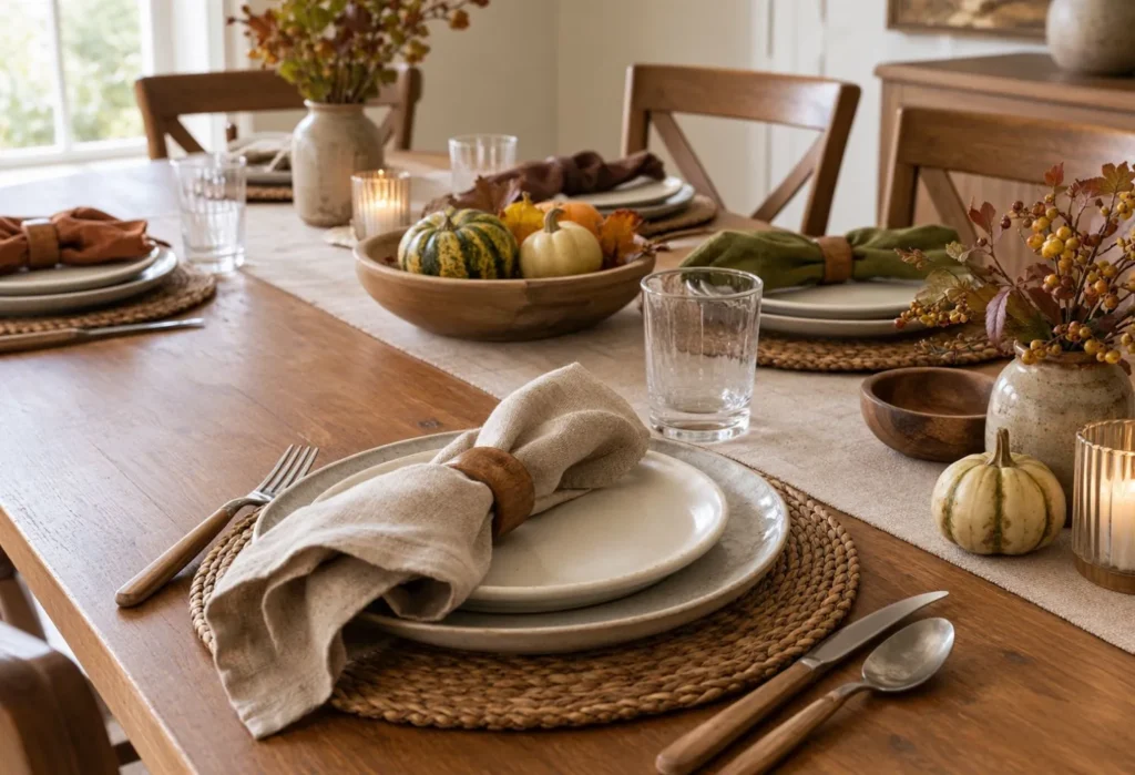 Soft Linen Napkins and Earthy Textures