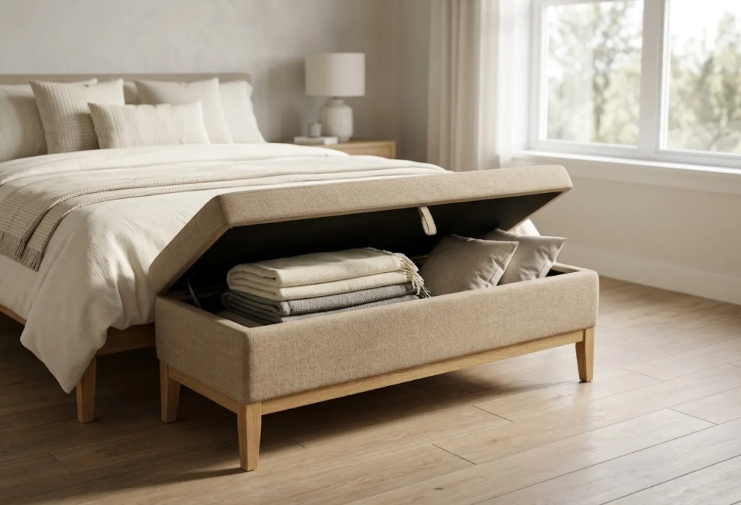 Storage Bench at the Foot of the Bed