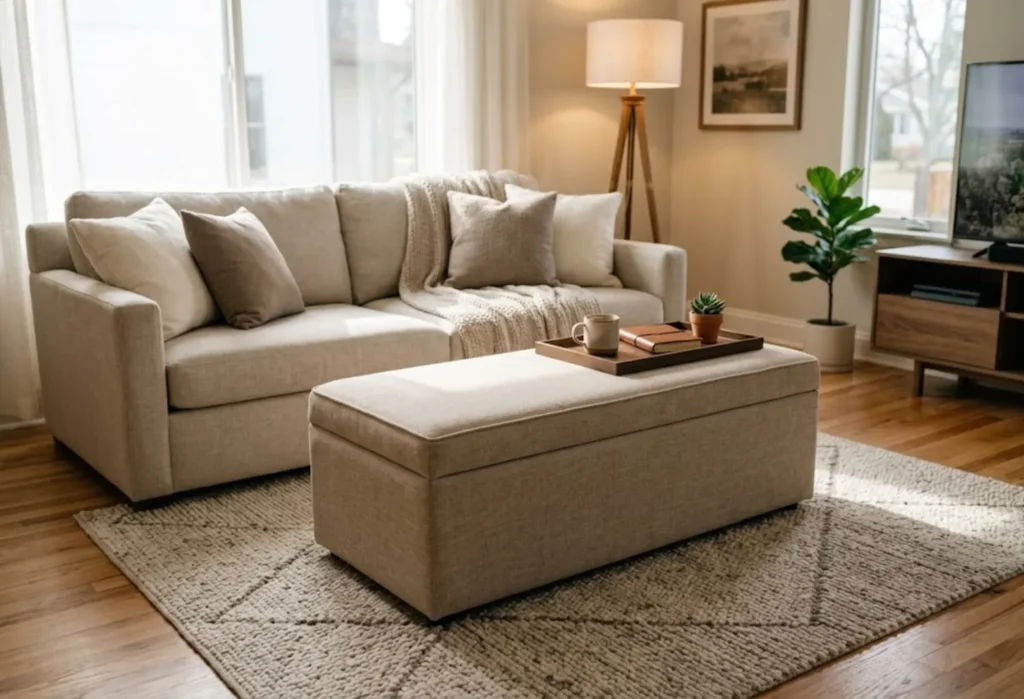 Storage Ottoman With Hidden Space