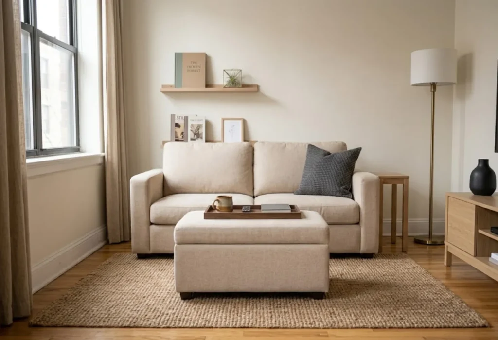 Storage Ottoman as a Coffee Table