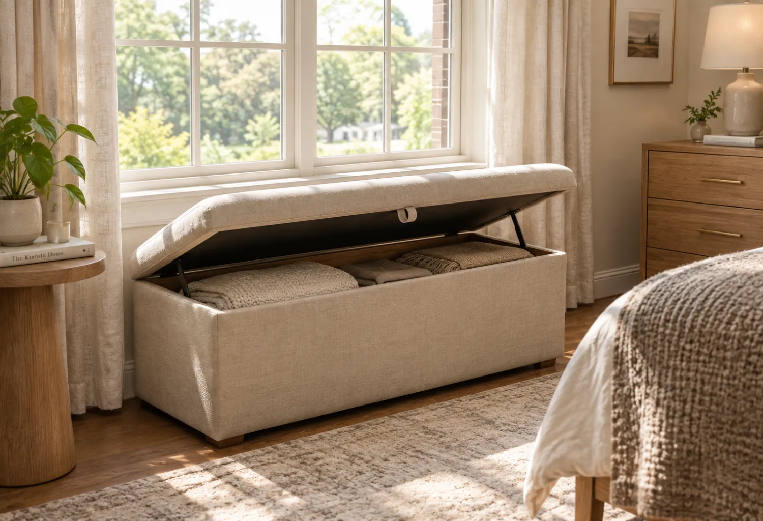 Storage Ottoman by the Window