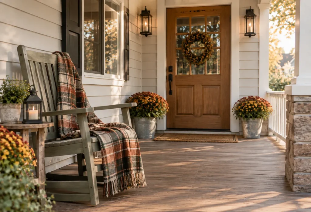 Tartan Blanket on a Porch Chair