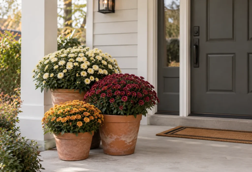Terracotta Pots With Mums