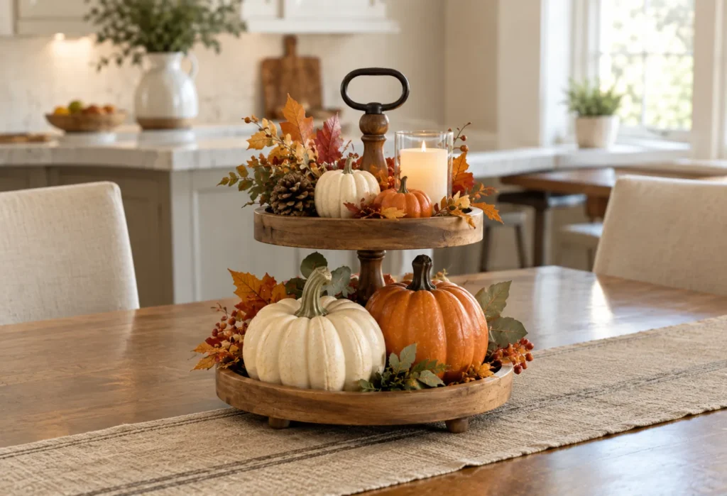 Tiered Tray Pumpkin Display