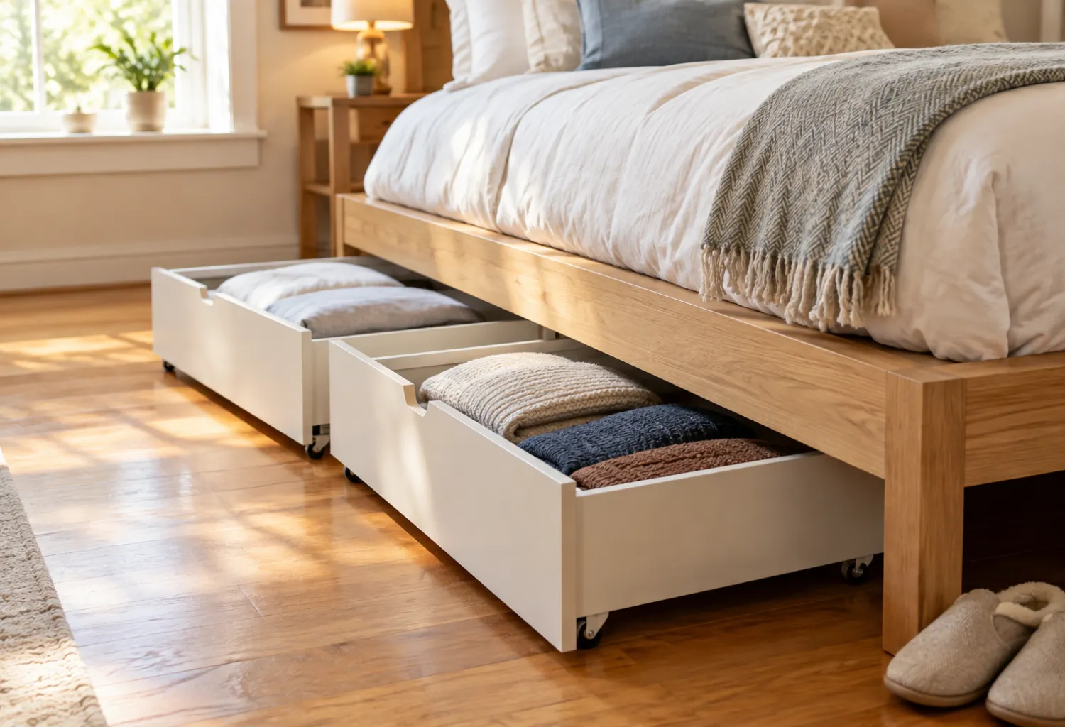 Under-Bed Rolling Drawers