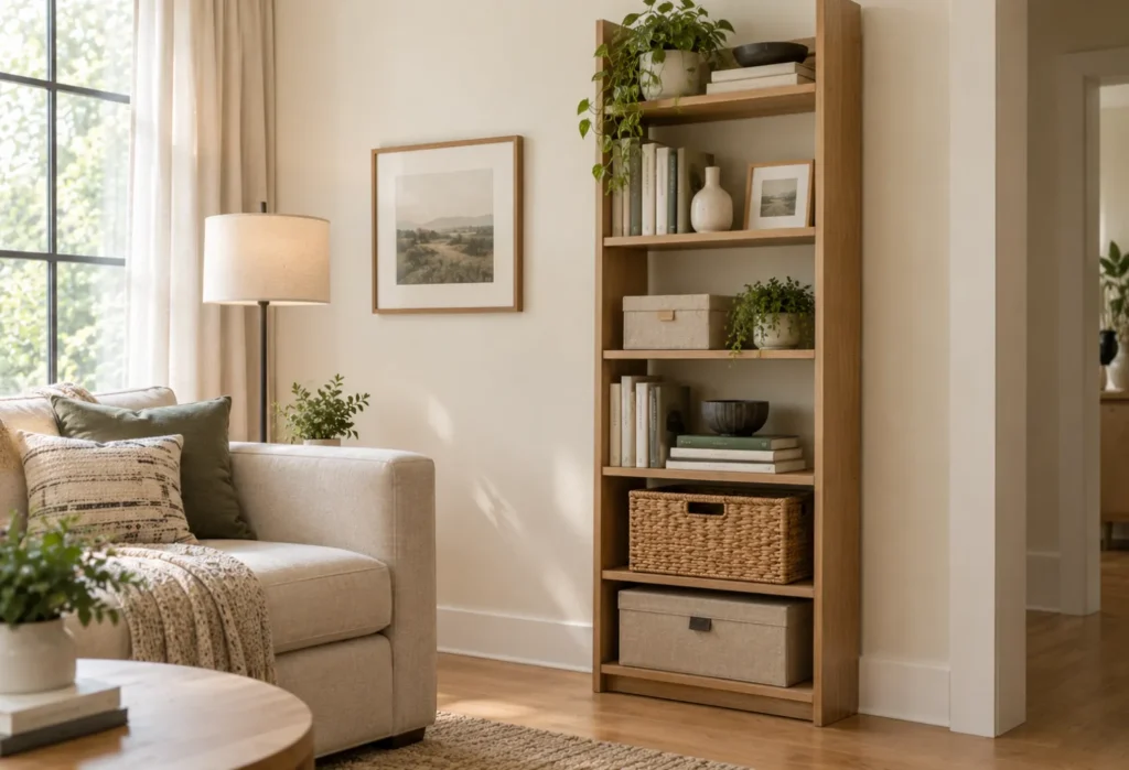 Vertical Storage for a Small Living Room