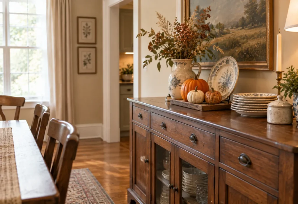 Vintage Dishware and Autumn Accents