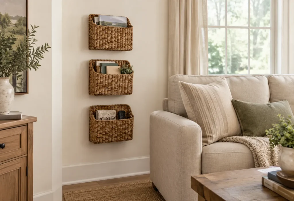 Wall-Mounted Basket Storage