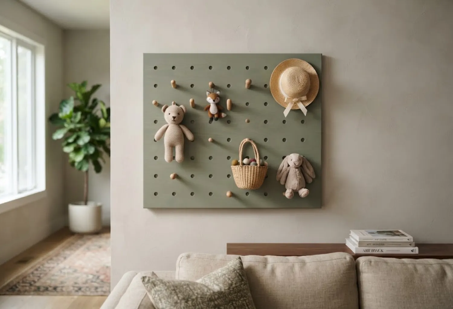 Wall-Mounted Pegboard Display