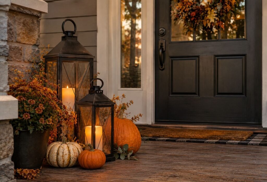 Warm Lanterns By The Door