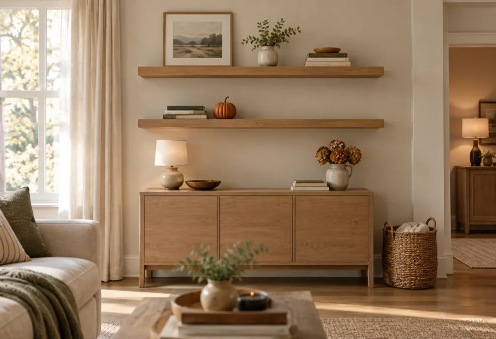 Warm Wood Wall Shelves