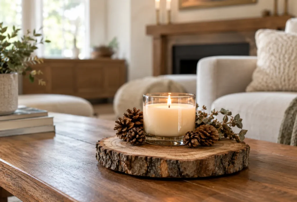  Wood Slice Candle Scene