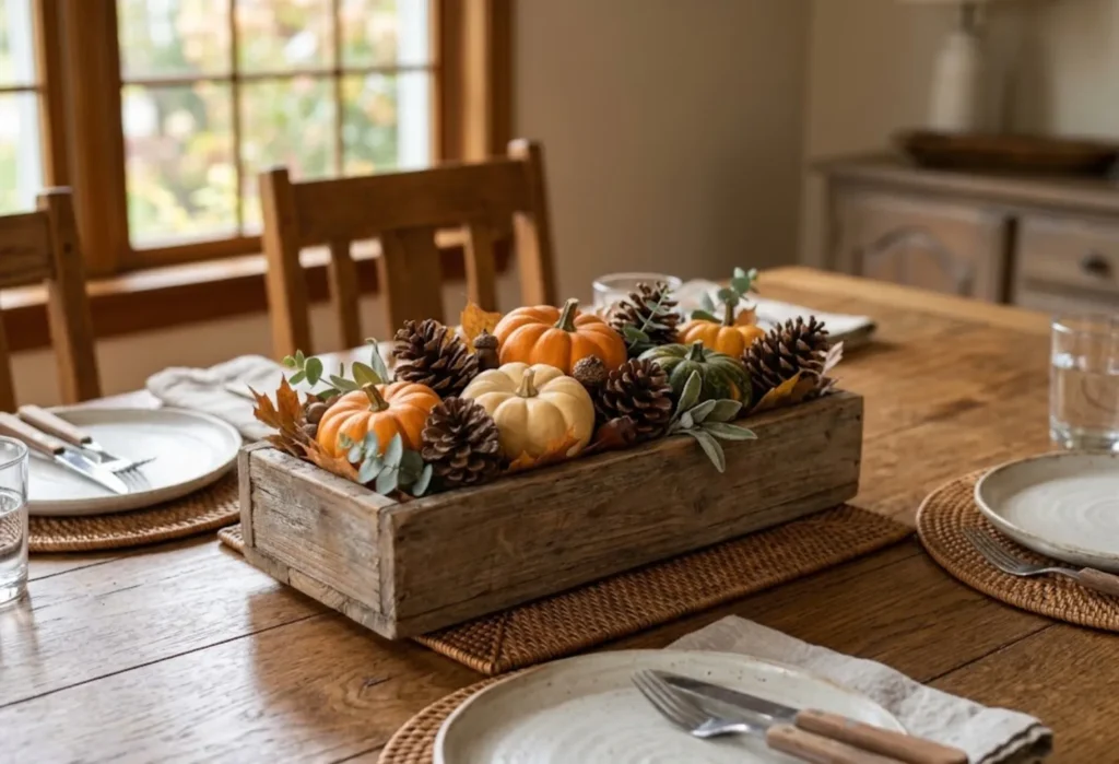 Wooden Box Pumpkin Display