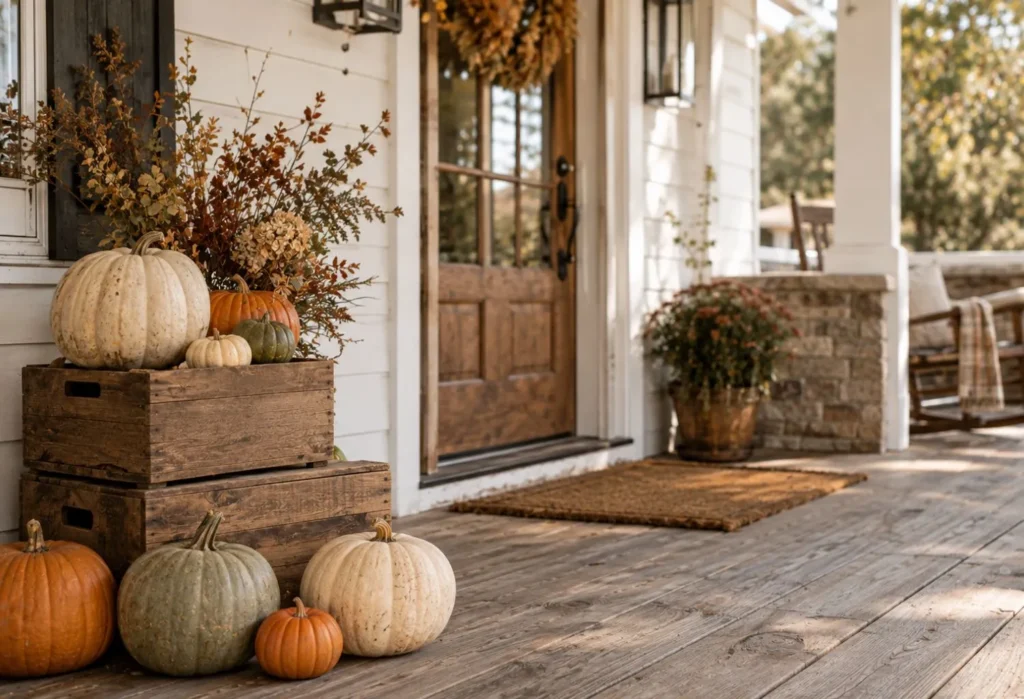 Wooden Crate Pumpkin Arrangement