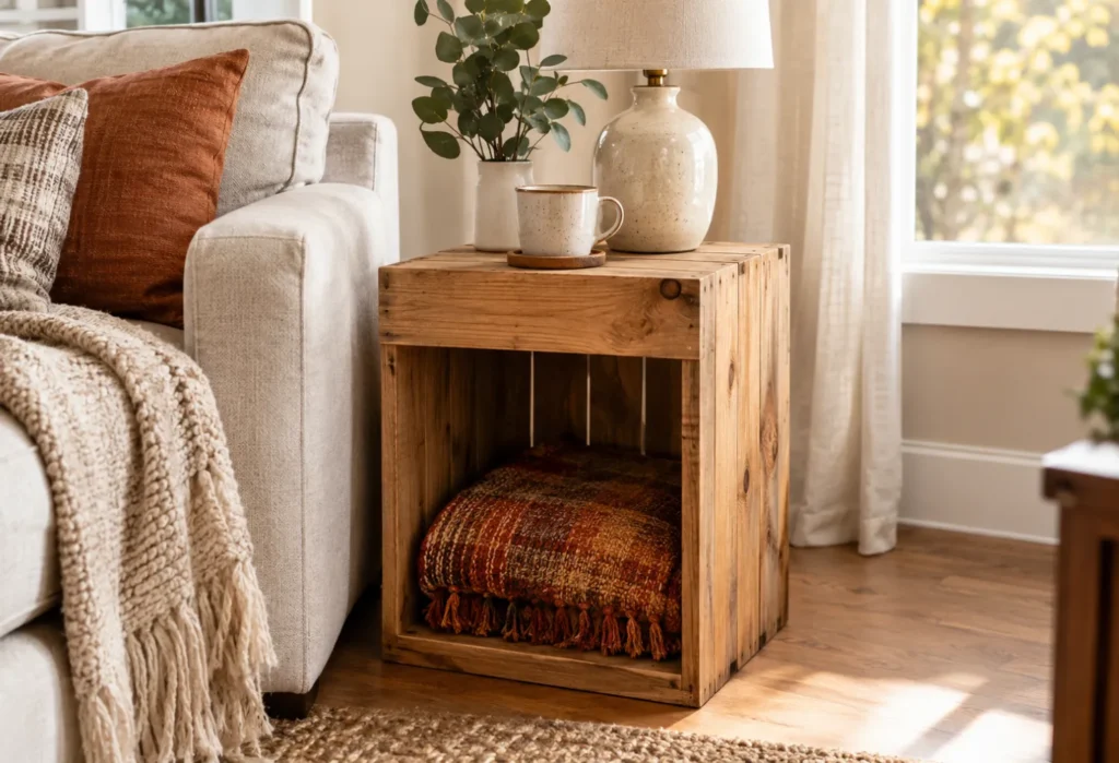  Wooden Crate Side Table