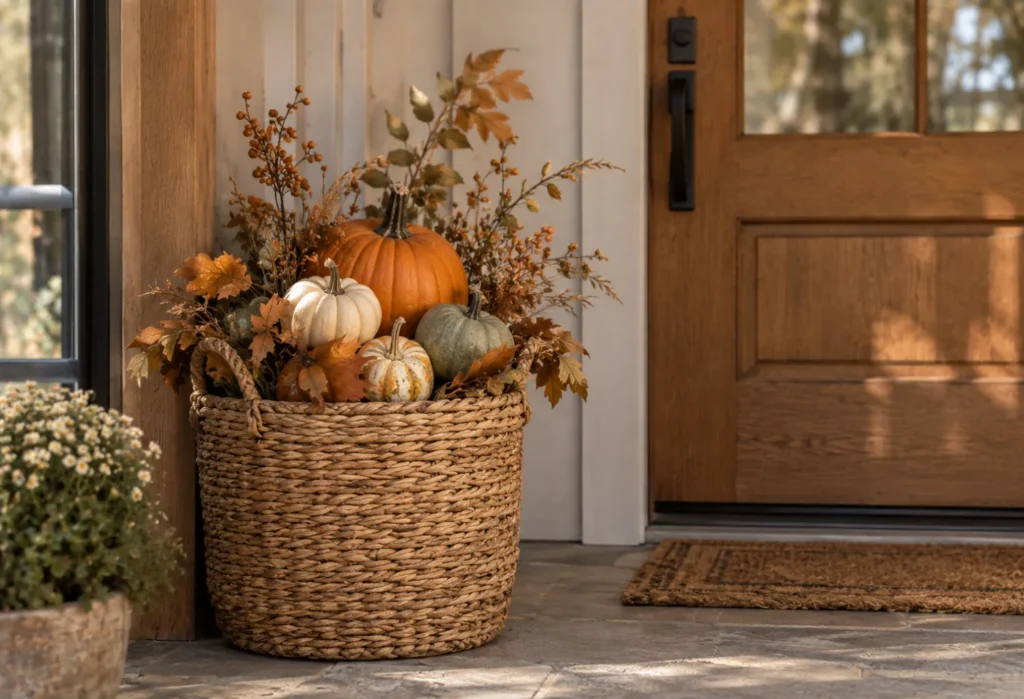 Woven Basket Pumpkin Holder