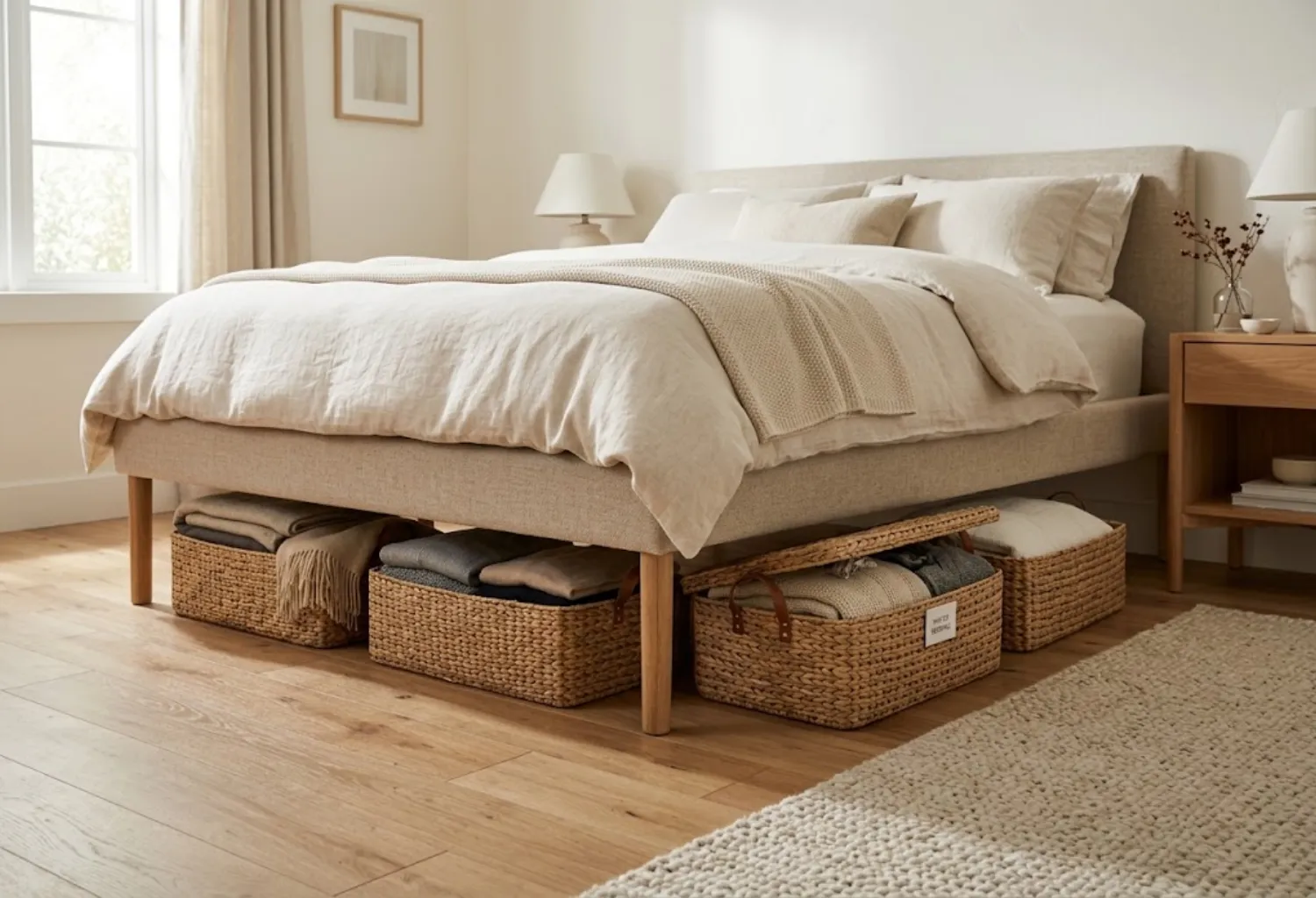 Woven Baskets Under the Bed