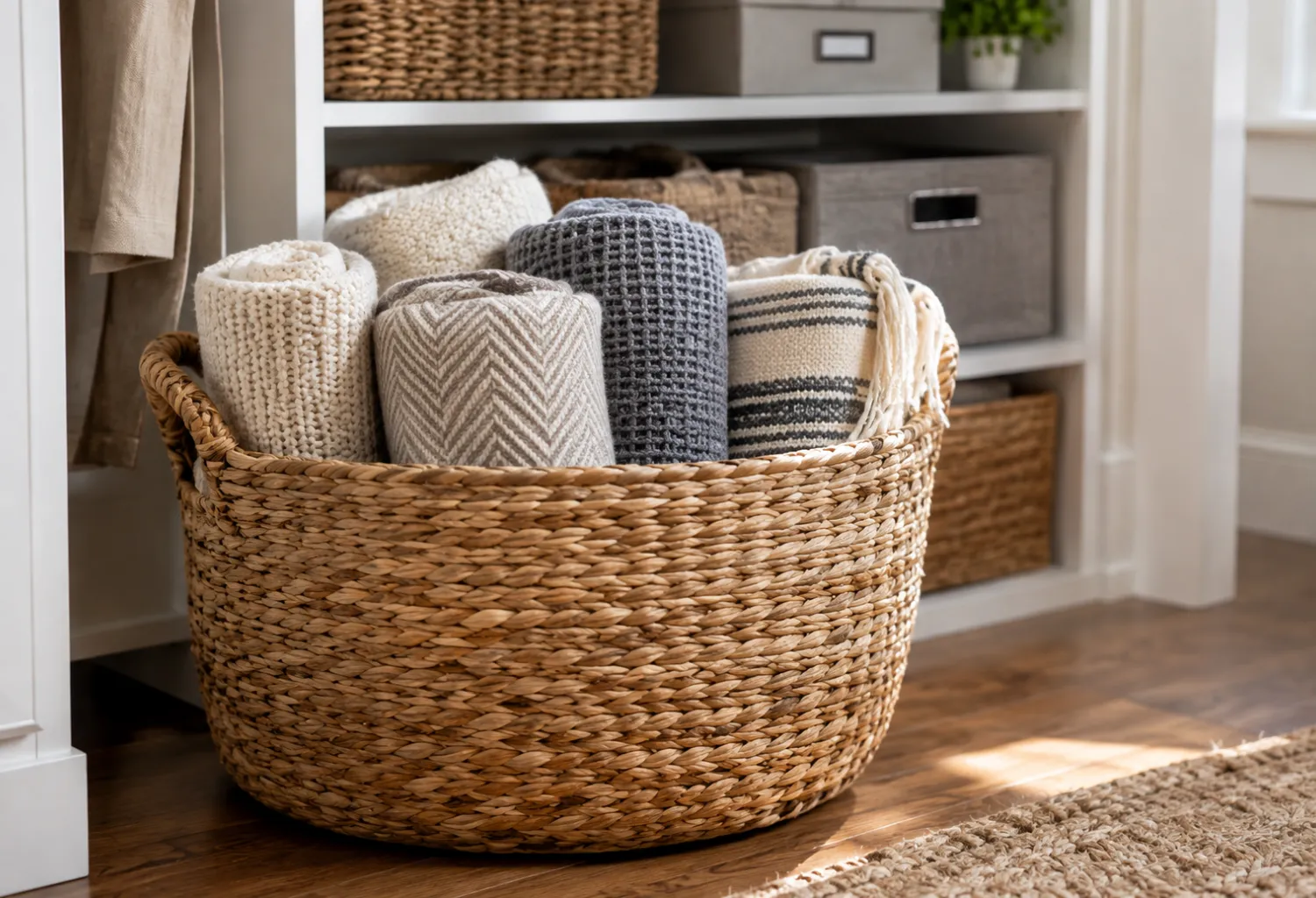 Woven Baskets for Blankets