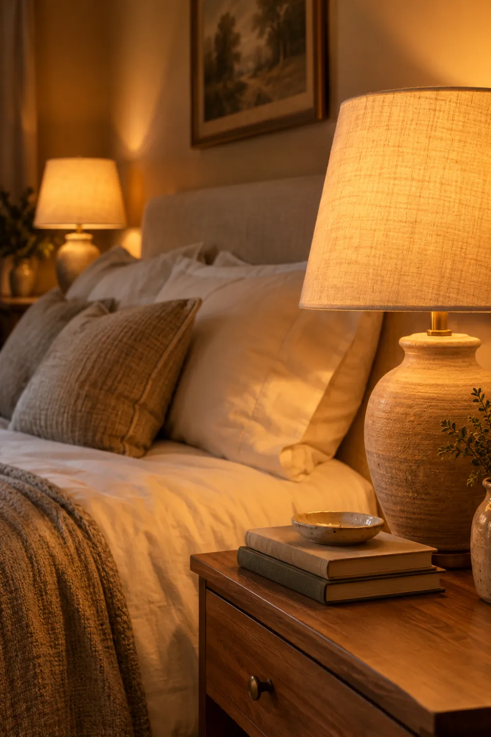 Amber Glow Bedside Lamps