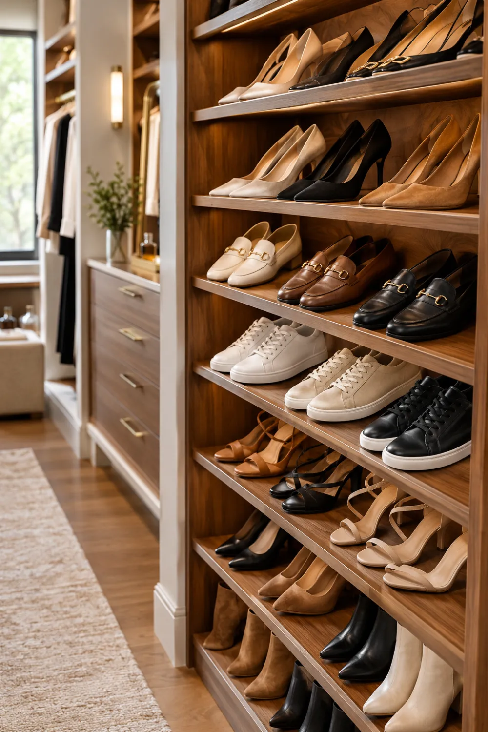 Angled Shoe Shelves