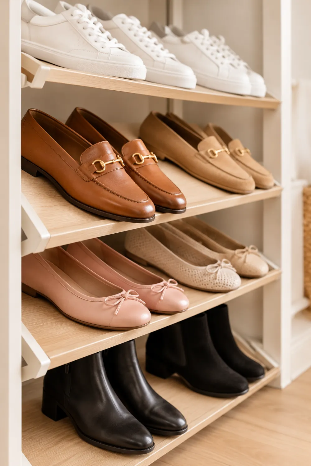 Angled Shoe Shelves