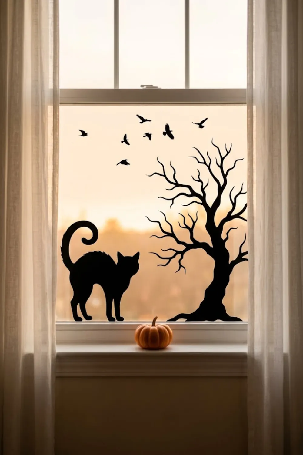 Black Cat Window Silhouettes