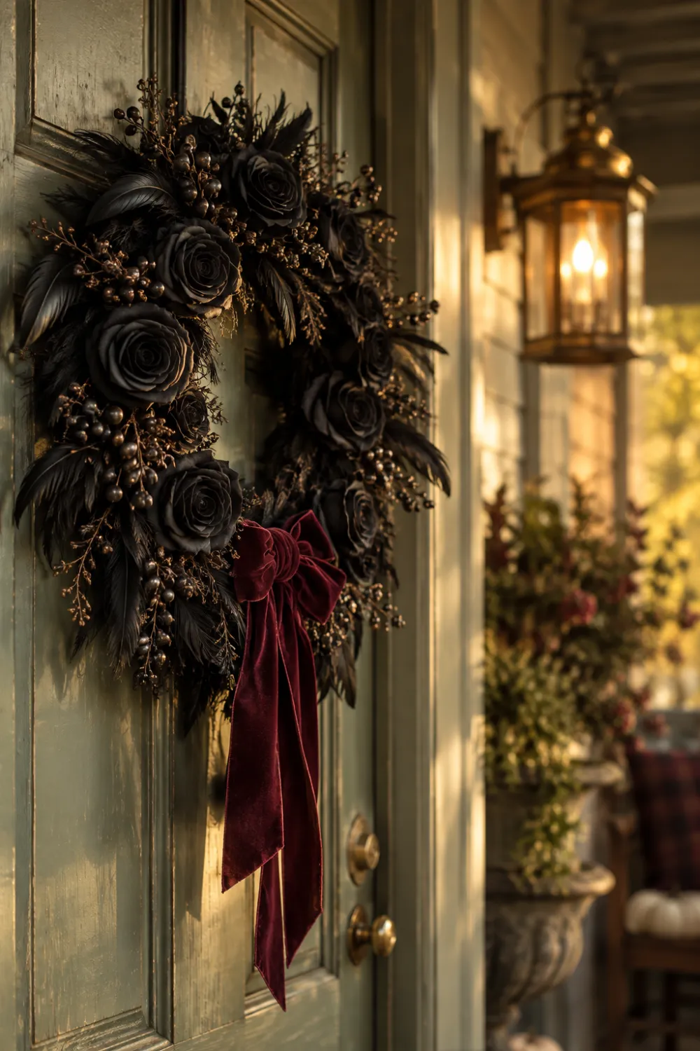 Black Floral Wreath