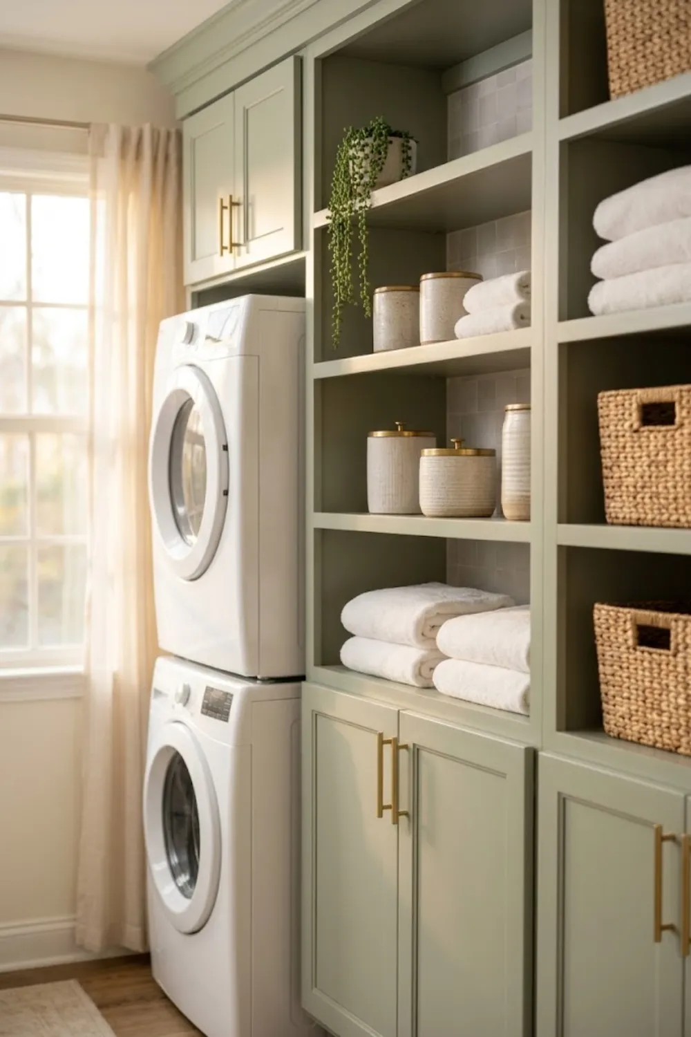 Built-In Shelves Around the Machines