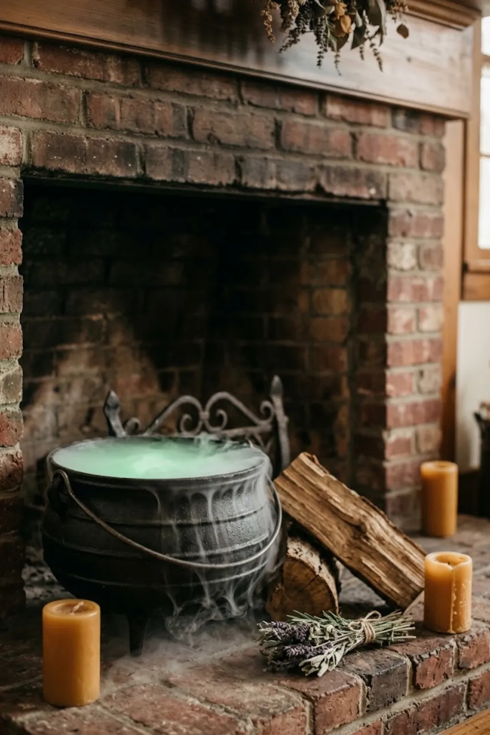 Cauldron in the Fireplace