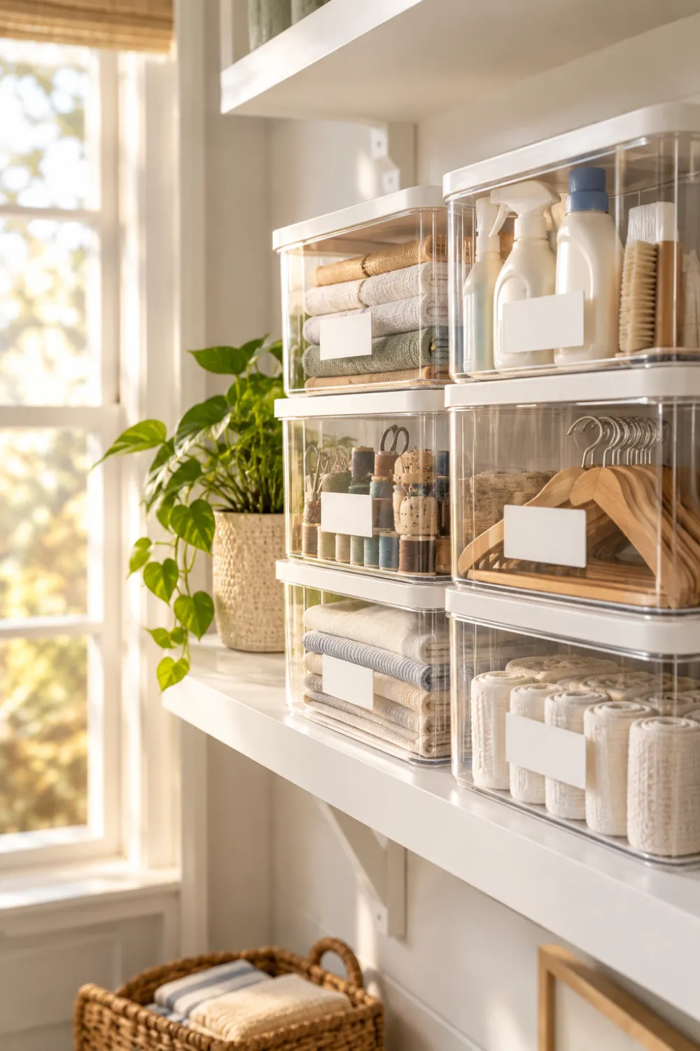 Clear Bins With Labels
