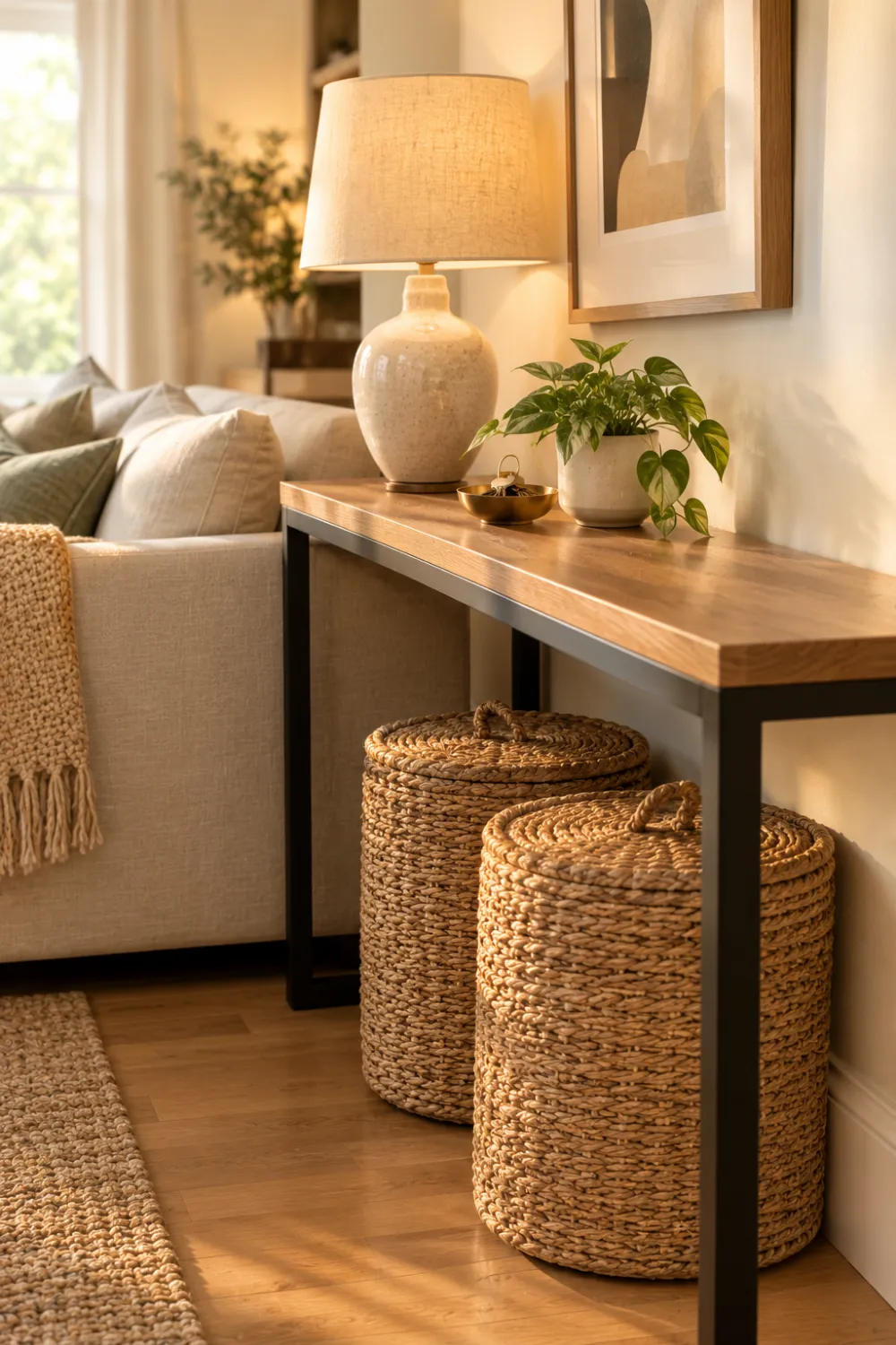 Console Table Baskets