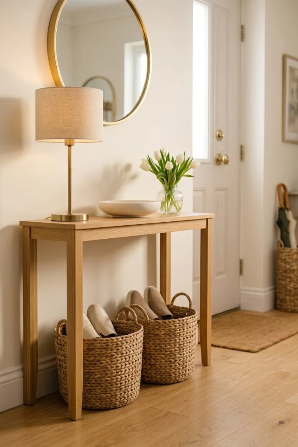 Console Table with Baskets