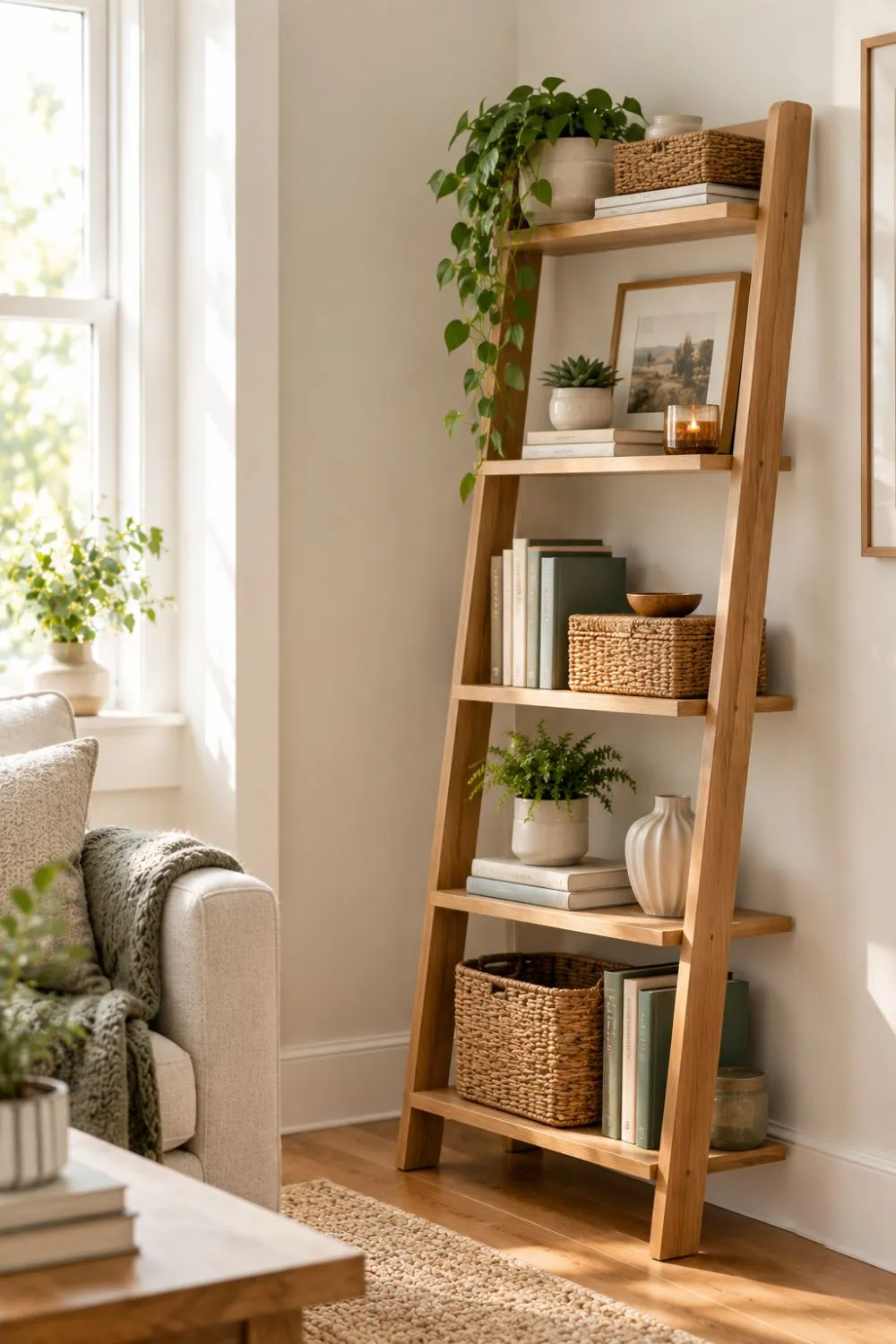 Corner Ladder Shelf