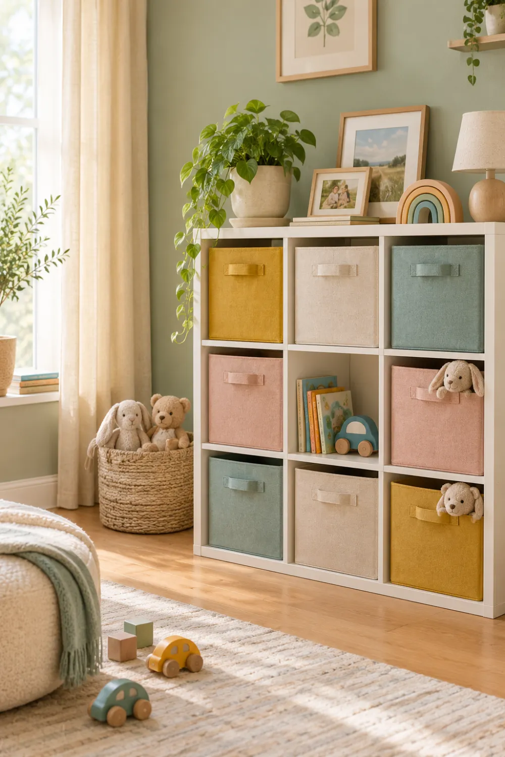 Cube Shelf With Bins