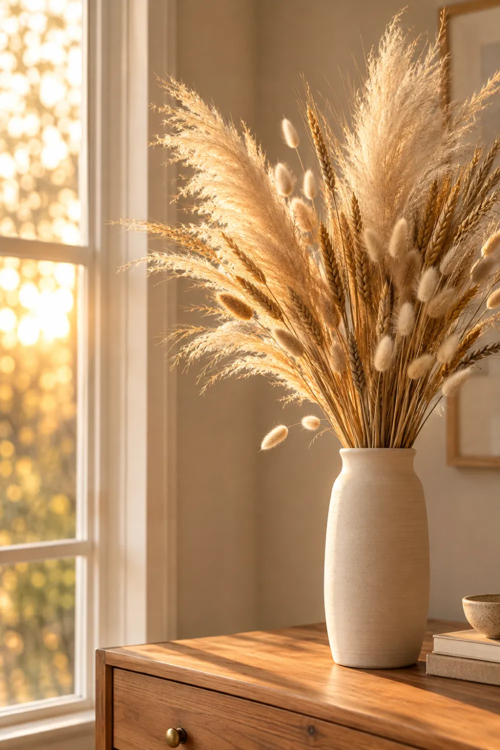Dried Pampas and Wheat Stems