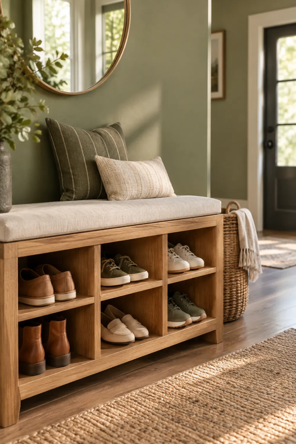 Entryway Bench with Cubbies