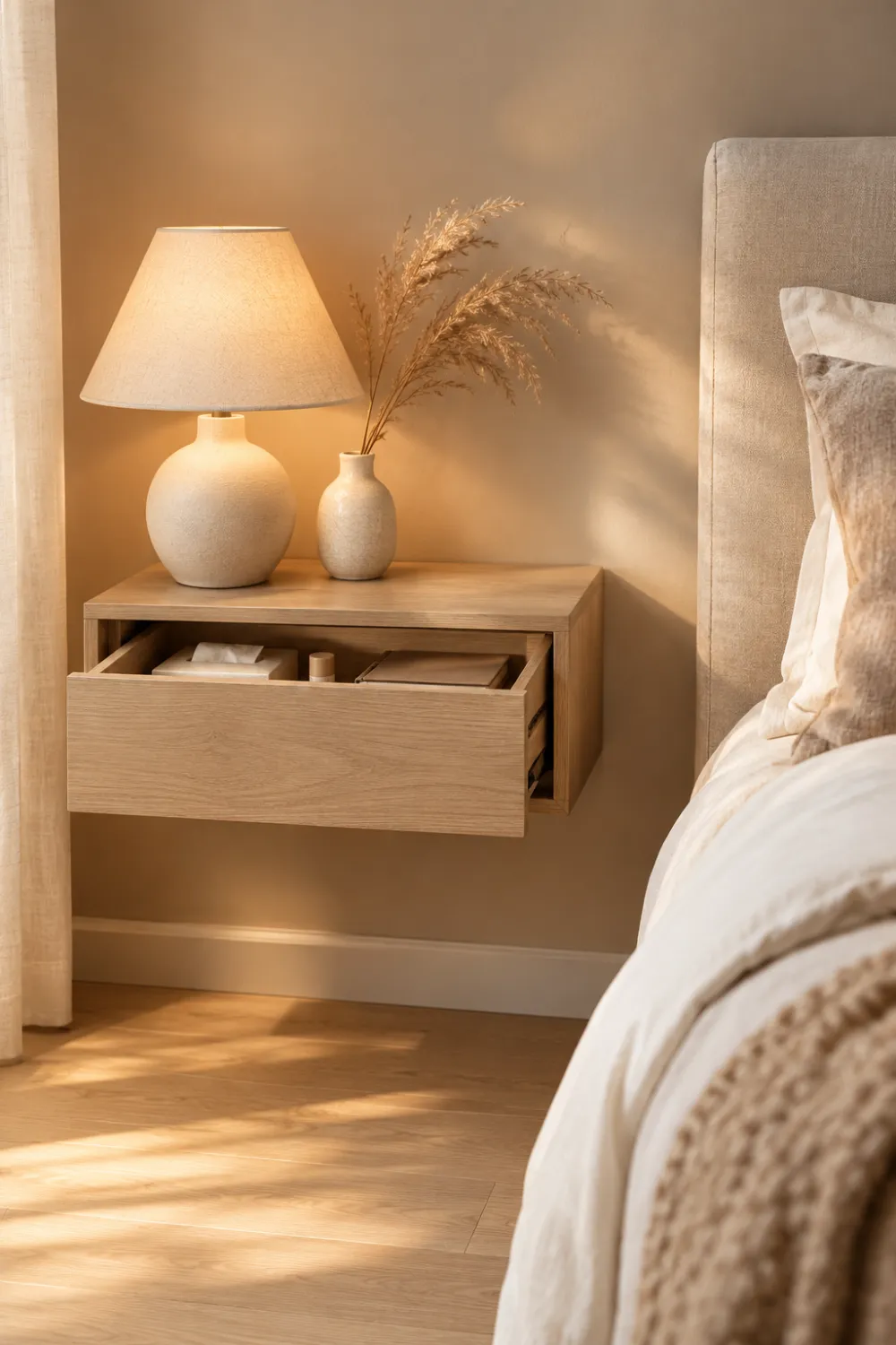 Floating Nightstand With a Drawer