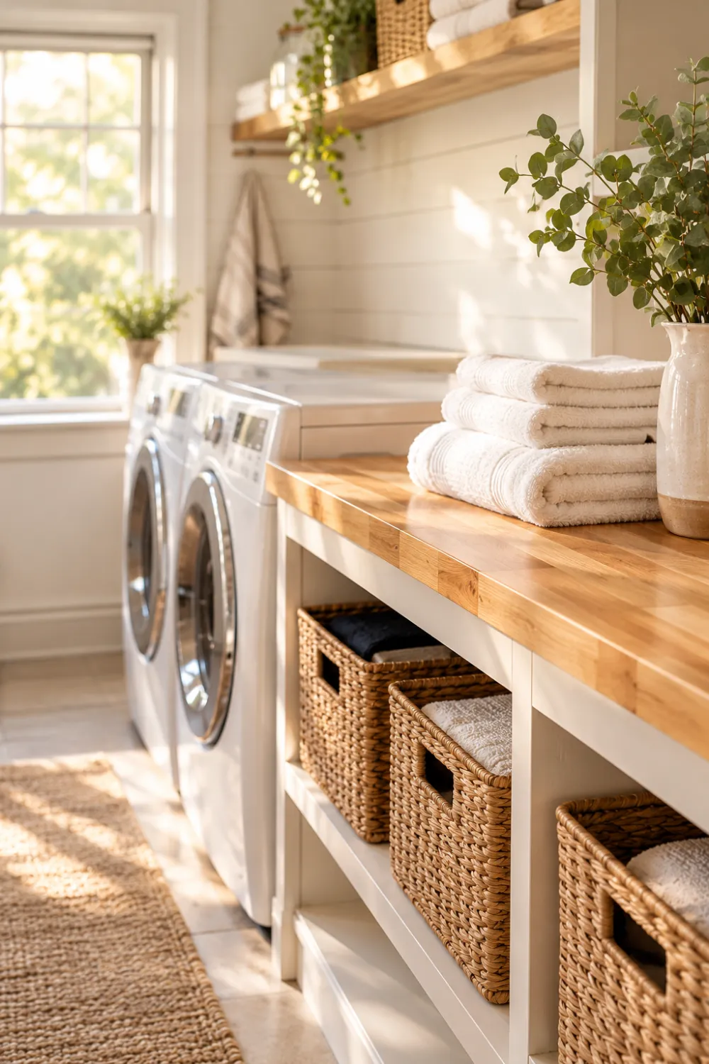 Folding Counter With Shelves Below