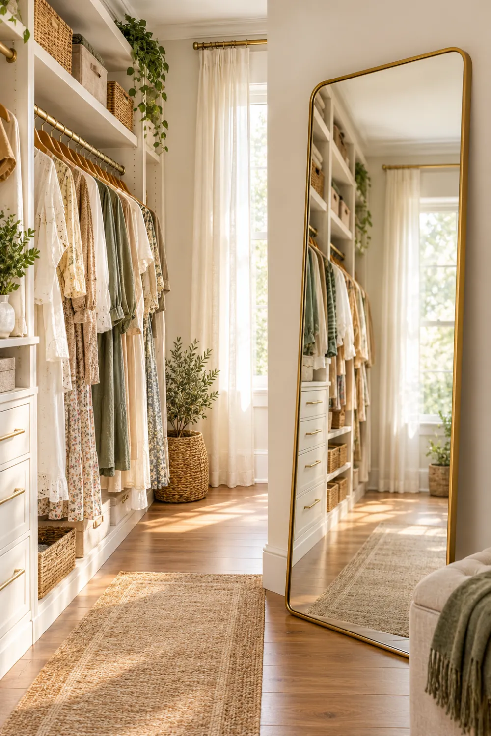 Full-Length Mirror Wall