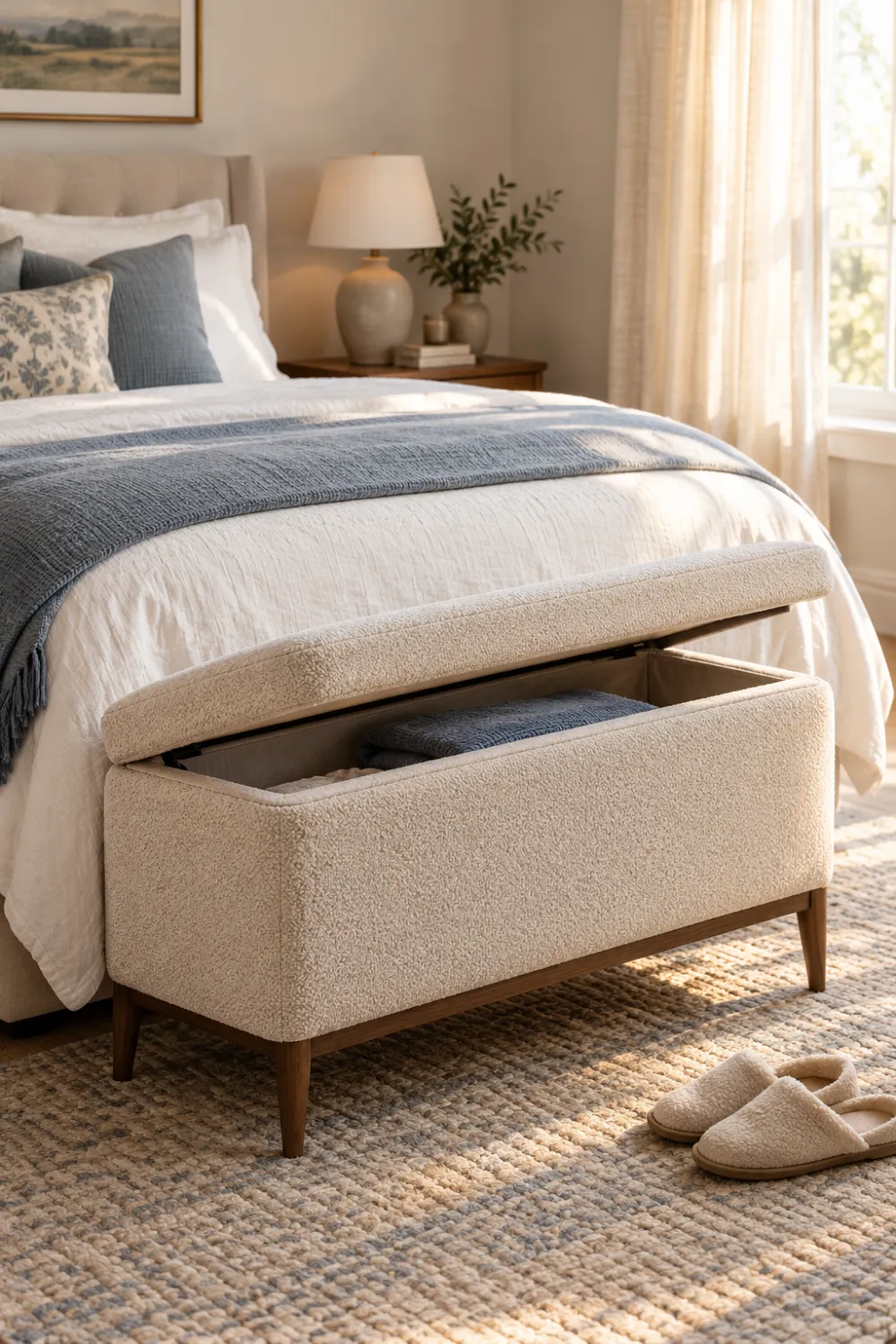 Hamper Bench at the Foot of the Bed