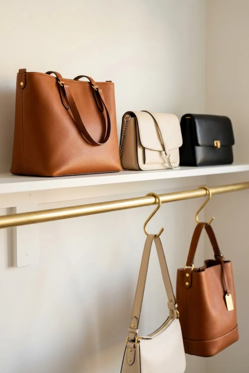 Handbag Hooks and Shelves