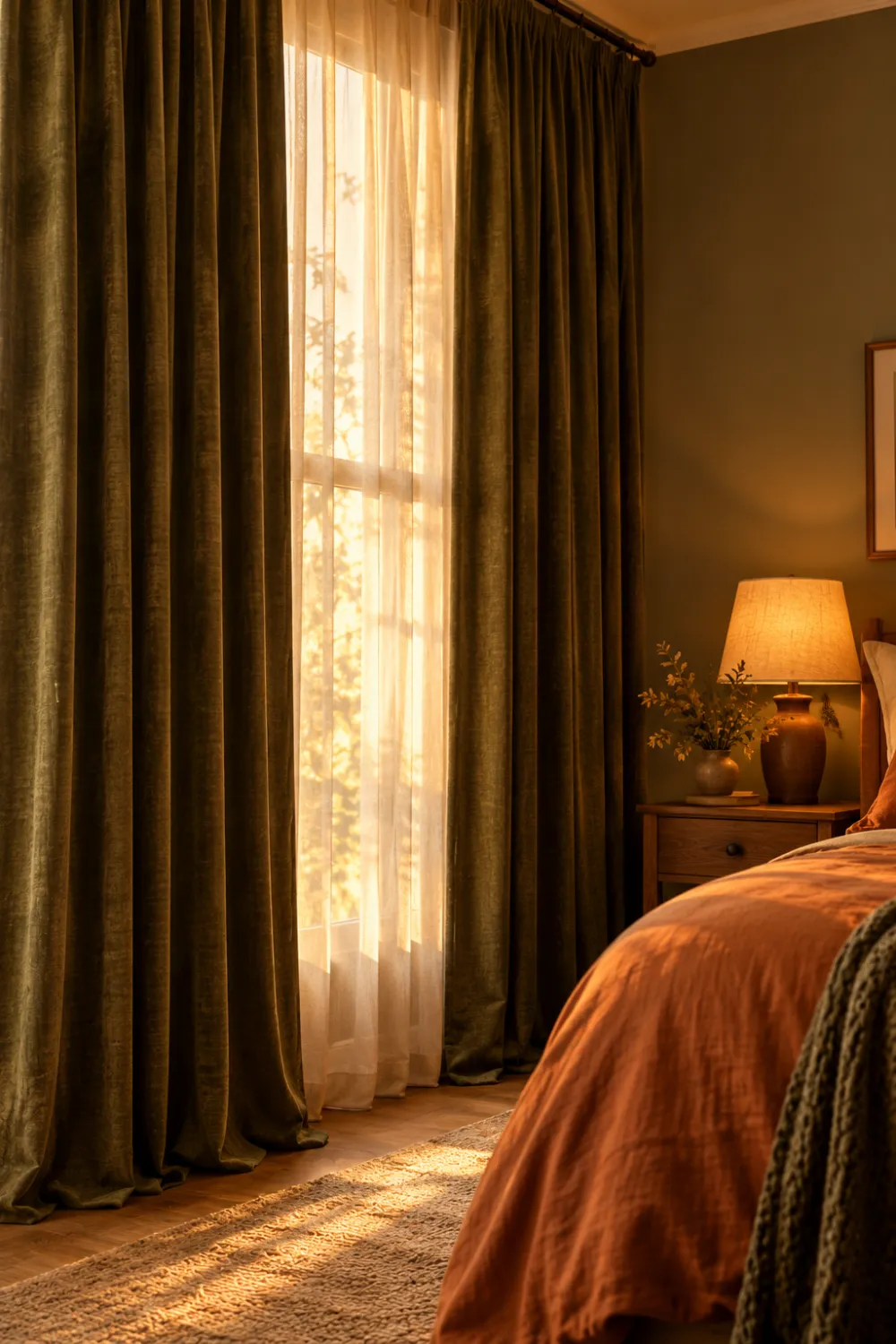 Heavy Curtains in Deep Tones