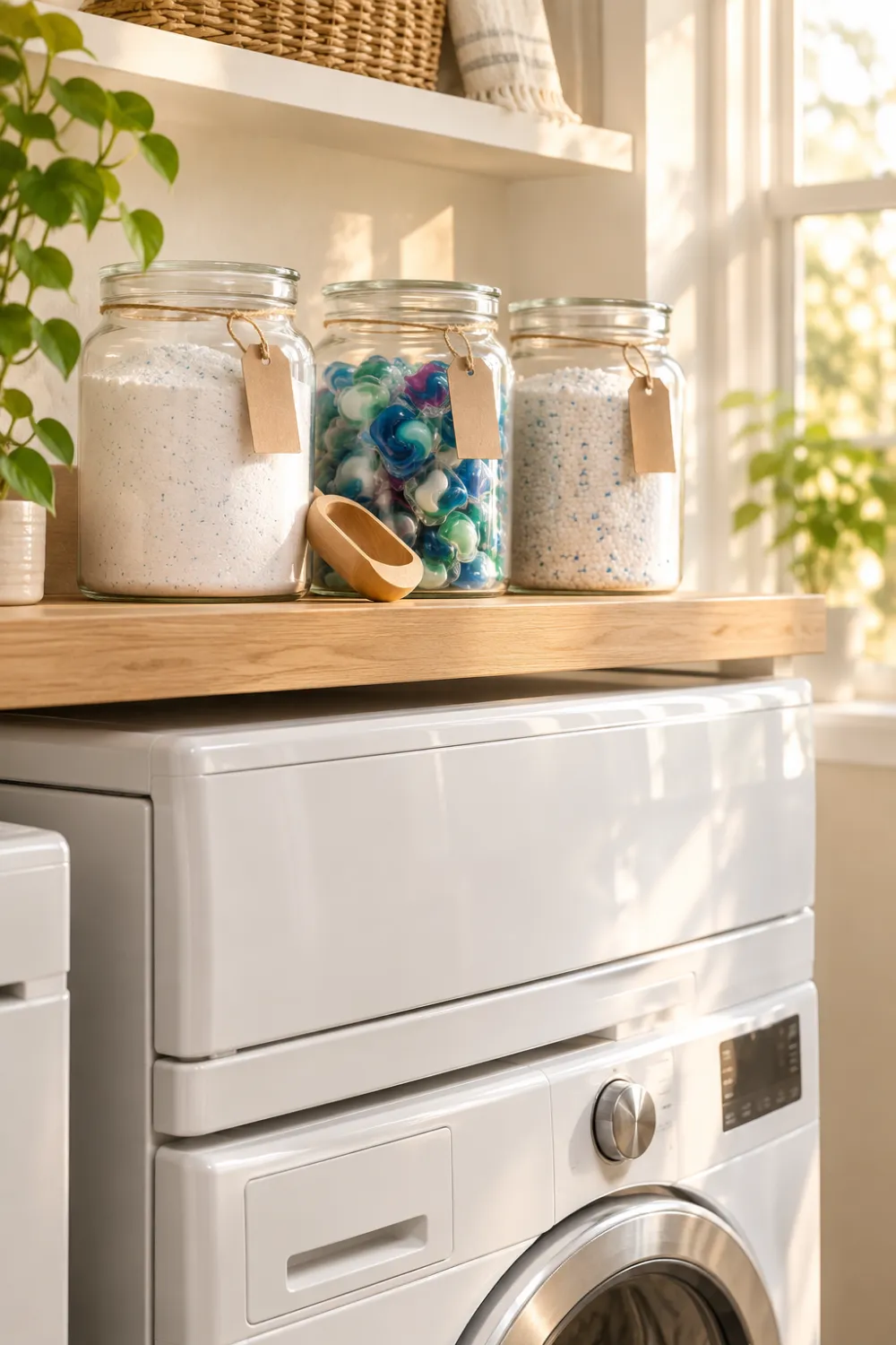 Labeled Detergent Jars