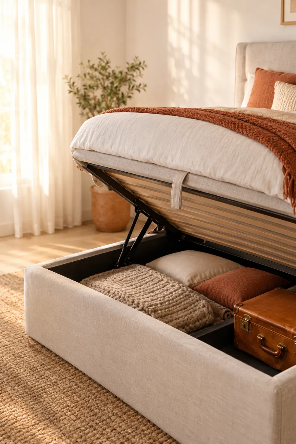 Lift-Up Storage Bed