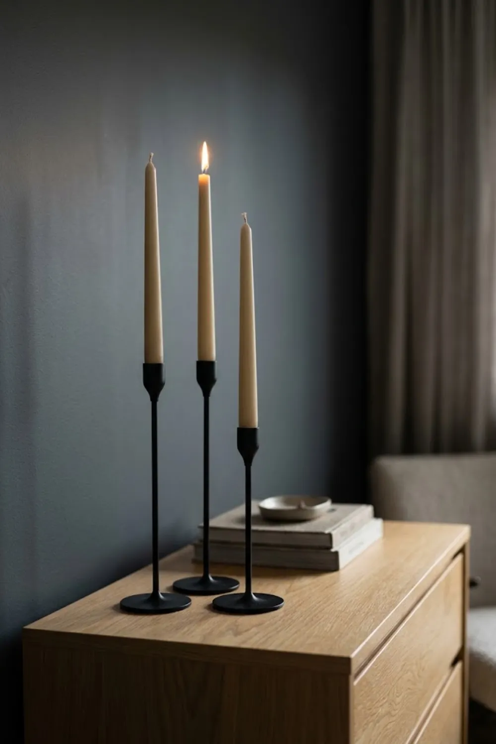 Matte Black Candle Holders