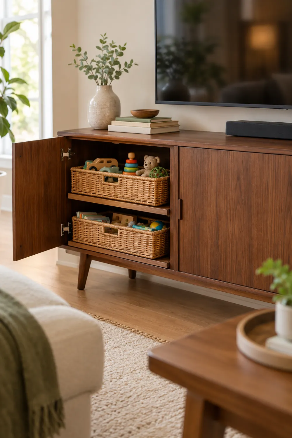 Media Console With Doors