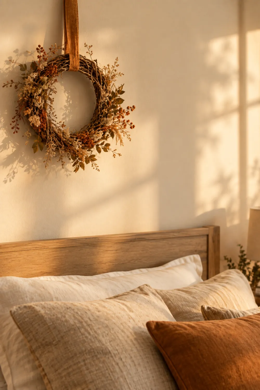 Mini Wreath Over the Bed