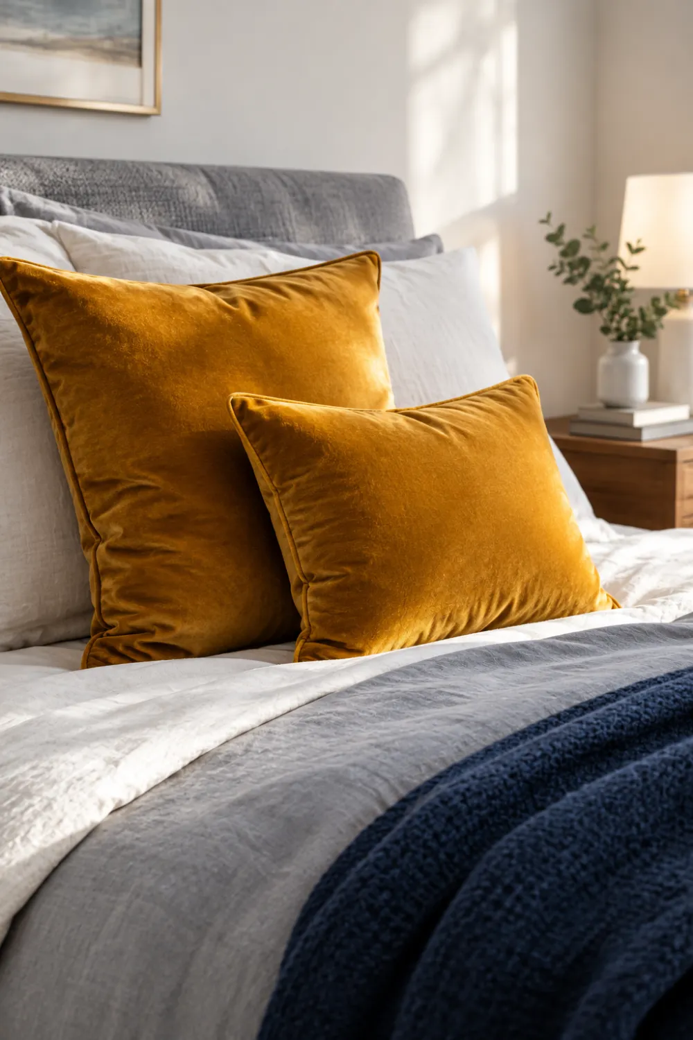 Mustard Velvet Pillows